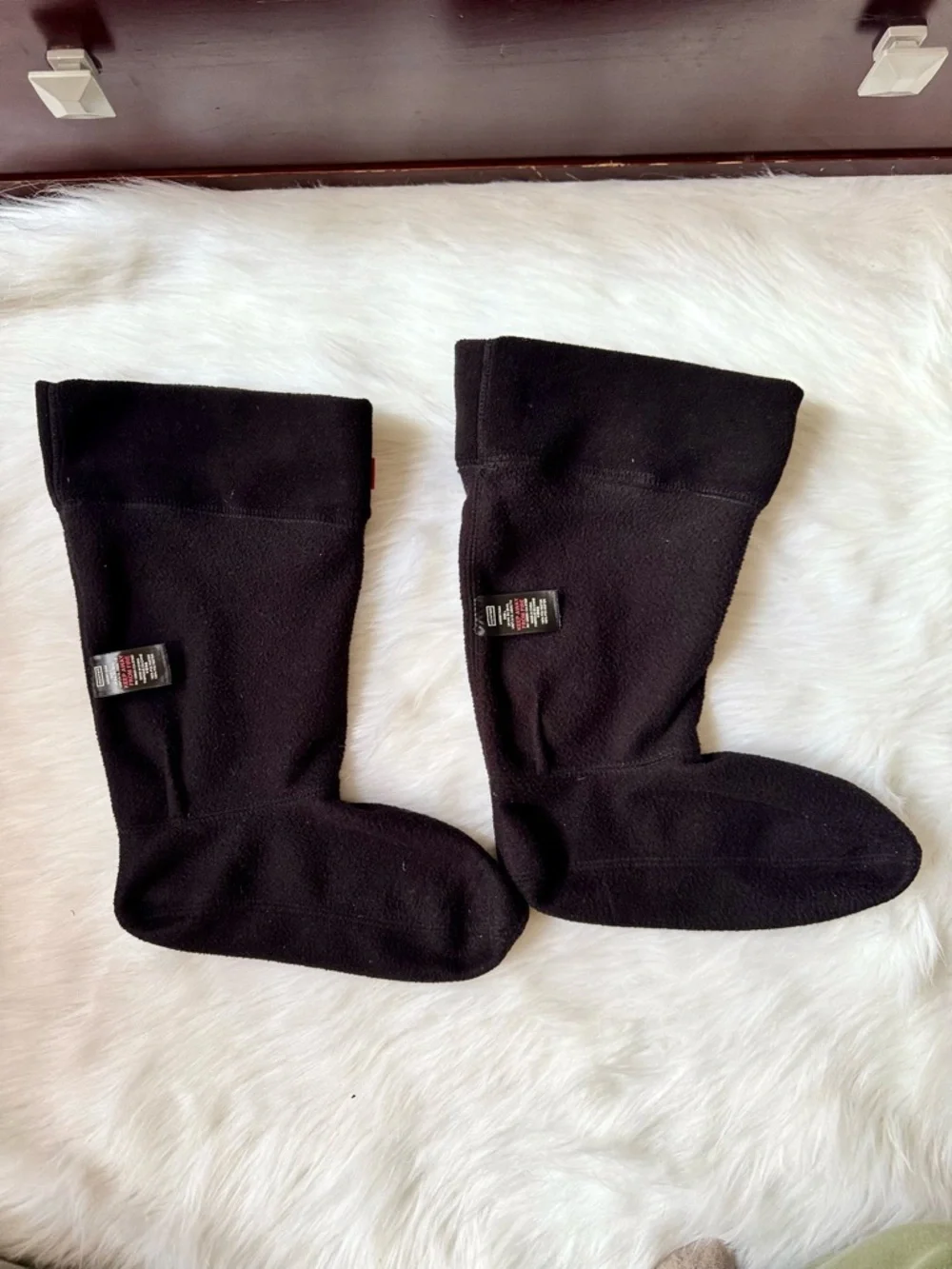 Hunter‎ Original Short Fleece Welly Boot Socks Black Large
